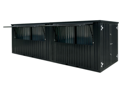Flat Pack Container 8×2 Meters Black Ral 9005