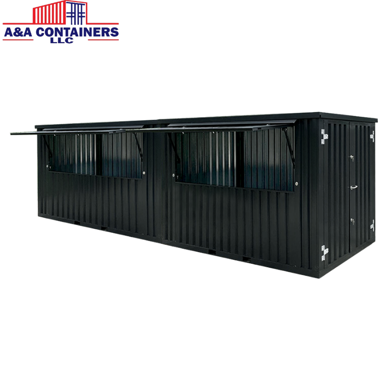 Flat Pack Container 8×2 Meters Black Ral 9005 (2)