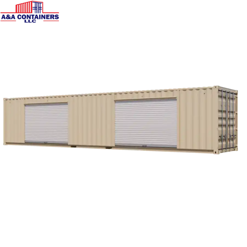40ft New Storage Container w Two 10ft Roll-up Doors on Left Side 40ft New Storage Container w Two 10ft Roll-up Doors on Left Side